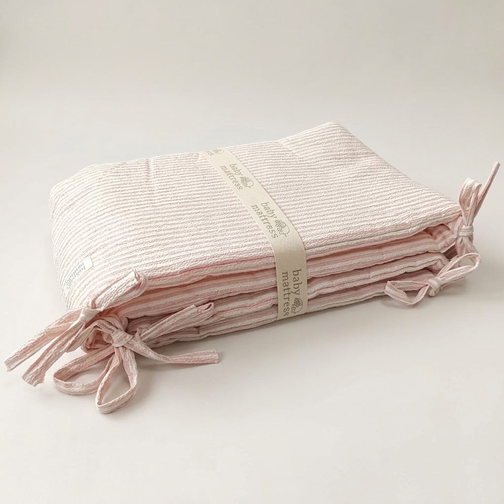 Protector de Cuna Rosa Rayas